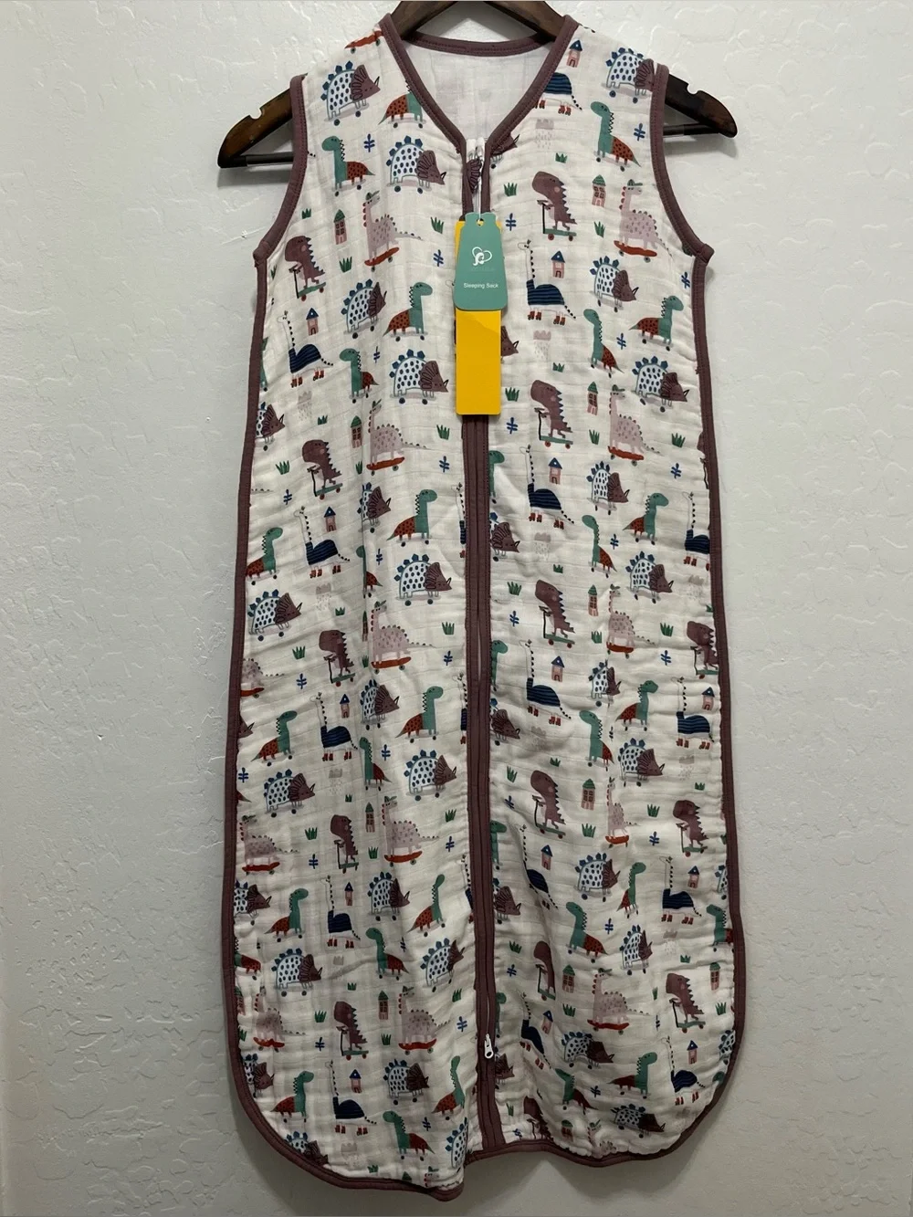 TADO Muslin Organic Cotton Toddler Sleep Sack - Dinosaur 2T-4T (0.5 TOG) NWT